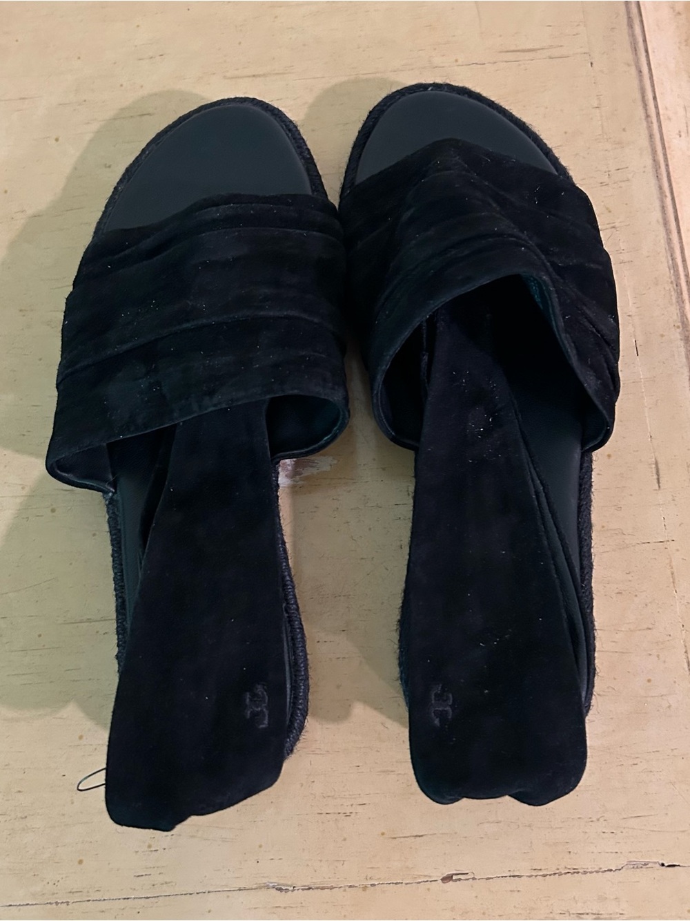 Tory Burch womens black suede thong slingback espadrille in size 6.5